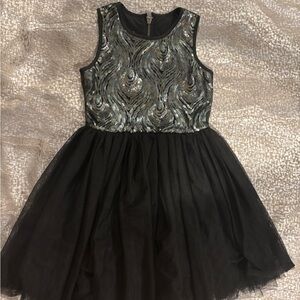 Pippa & Julie Black and Silver Formal Dress